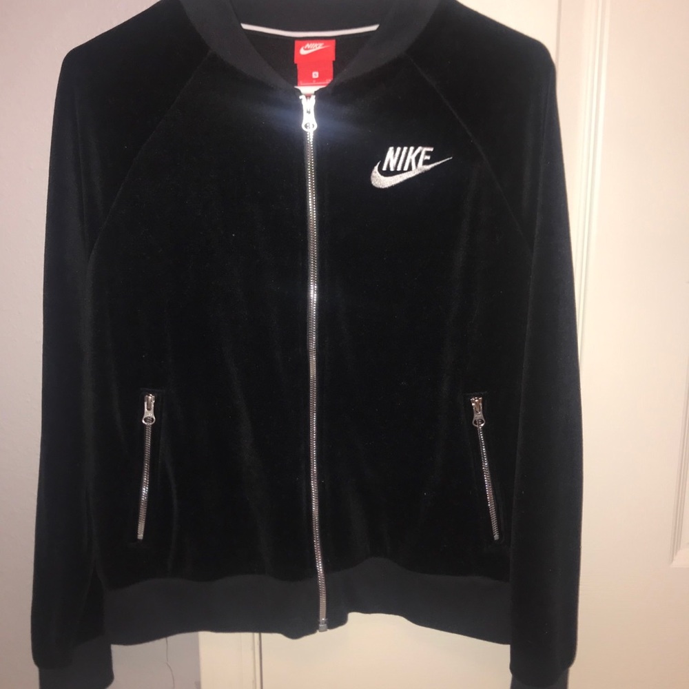 Nike velvet black womens zip up